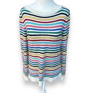 Talbots Striped Lambswool Sweater Soft Multicolored Medium